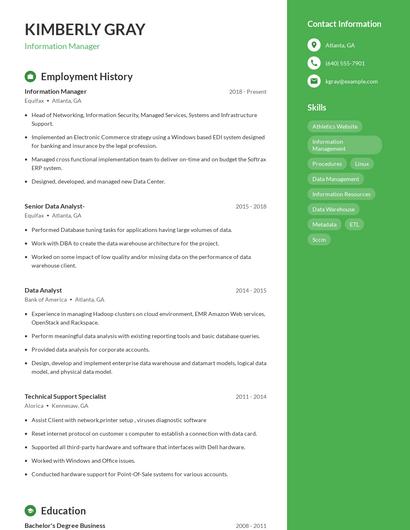 Resume example 5