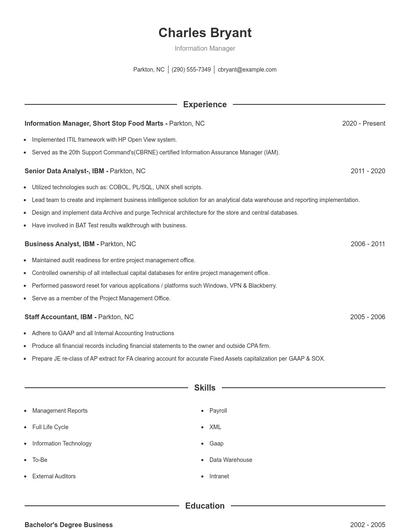 Resume example 1