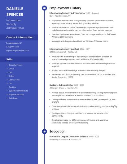 Information Security Administrator Resume