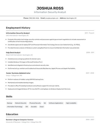 Resume example 2