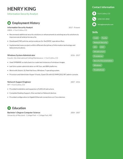 Resume example 4