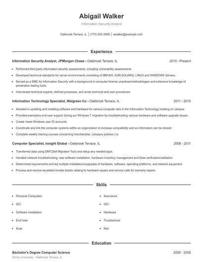 Resume example 1