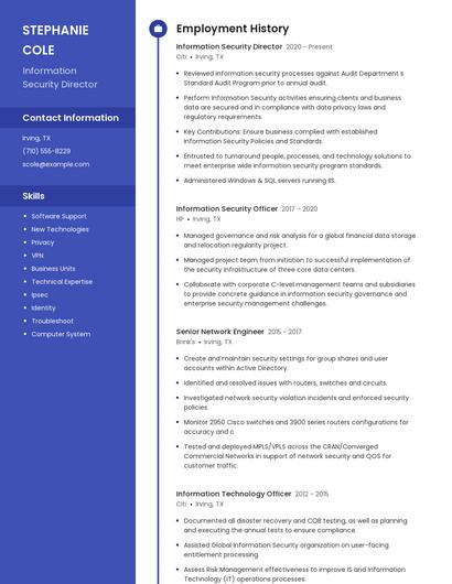 Information Security Director Resume
