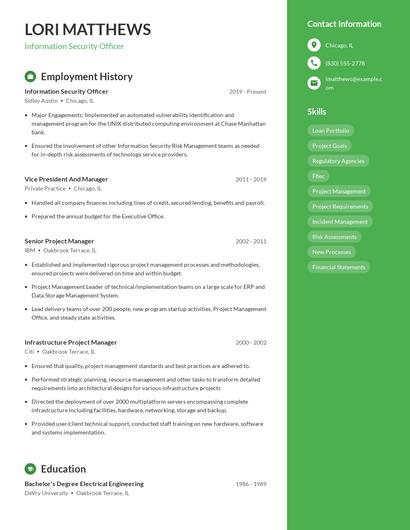 Resume example 5