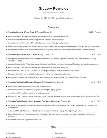 Resume example 1