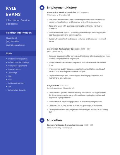Information Service Specialist Resume