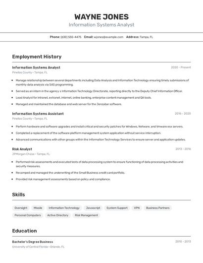 Resume example 2