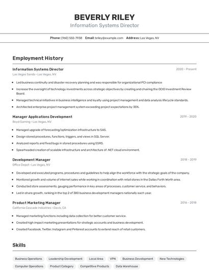 Resume example 2