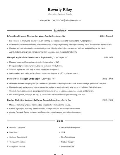 Resume example 1