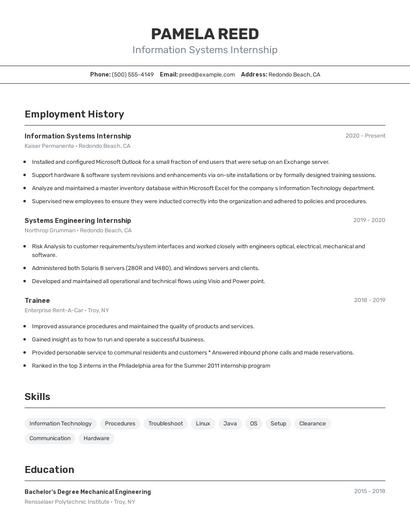 Resume example 2