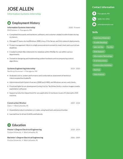 Resume example 4