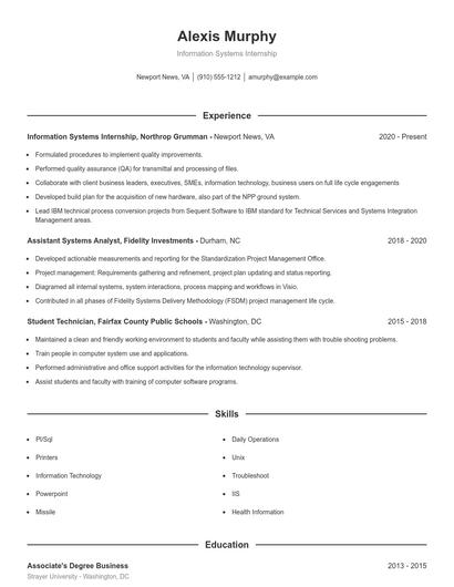 Resume example 1