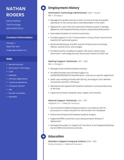 Resume example 5