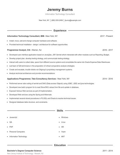 Resume example 1