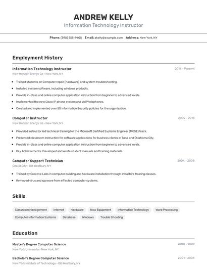 Resume example 2