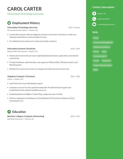 Resume example 4