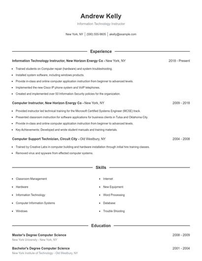 Resume example 1