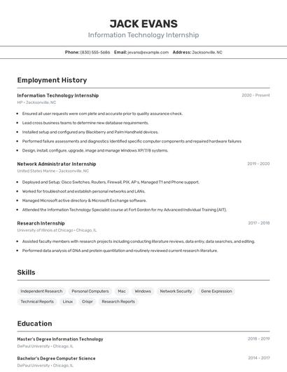 Resume example 2