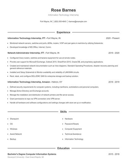 Resume example 1