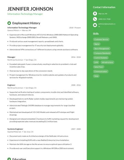 Resume example 4