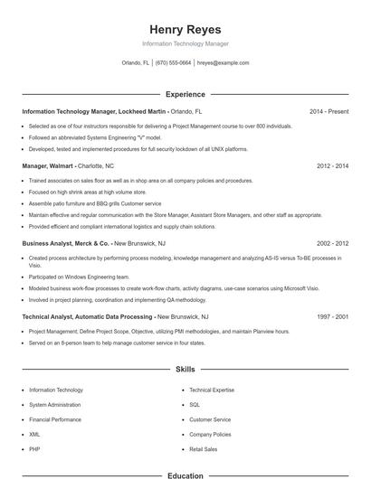 Resume example 1