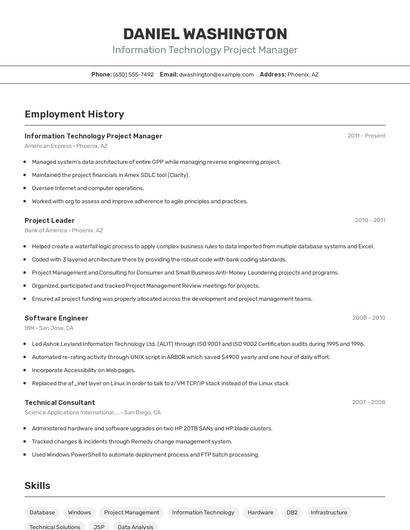 Resume example 2
