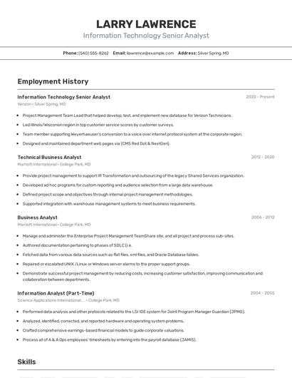 Resume example 2