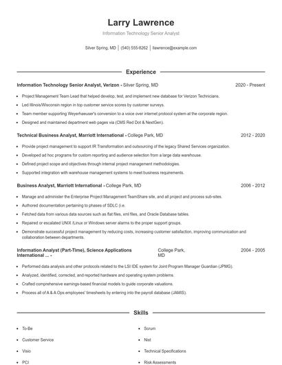 Resume example 1