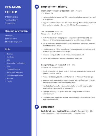 Resume example 5