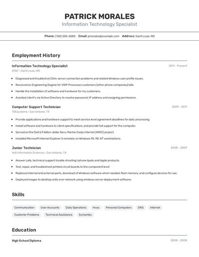 Resume example 2