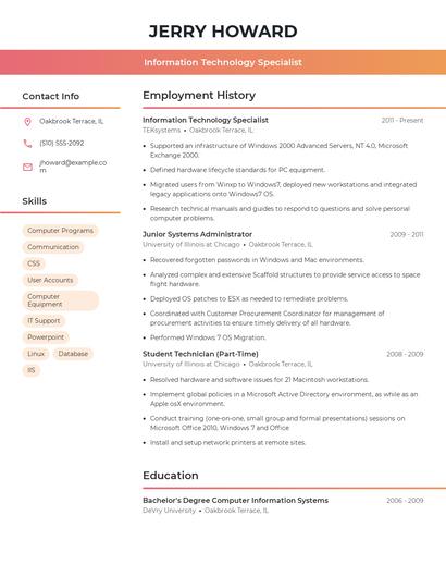 Resume example 3
