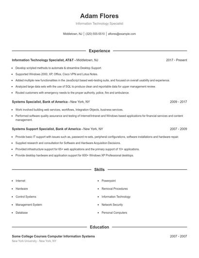 Resume example 1