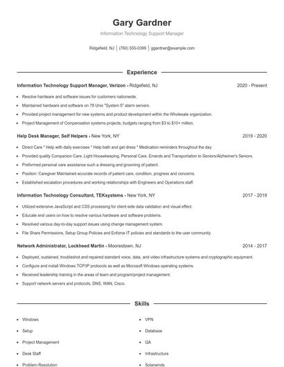 Resume example 1