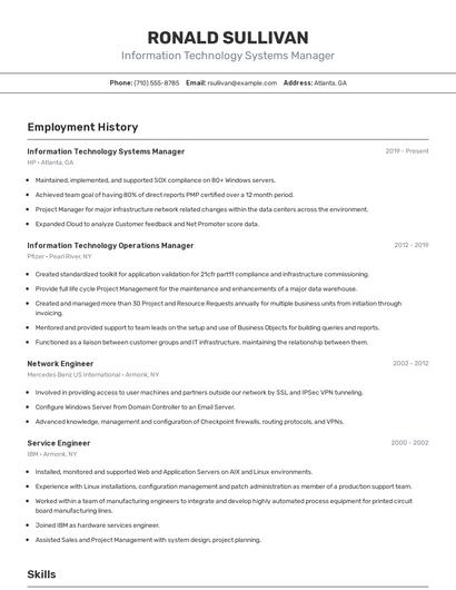 Resume example 2