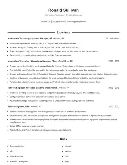 Resume example 1