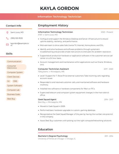 Resume example 3
