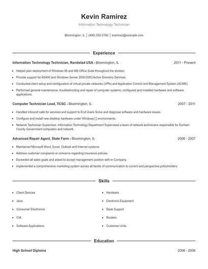 Resume example 1