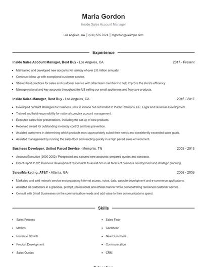 Resume example 1