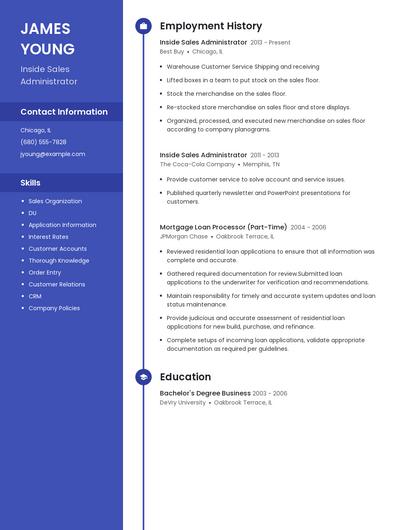 Inside Sales Administrator Resume