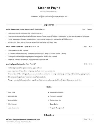 Resume example 1