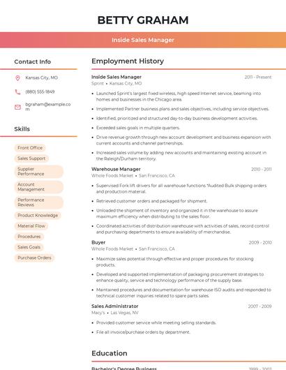 Resume example 3