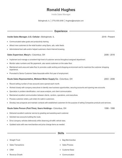 Resume example 1