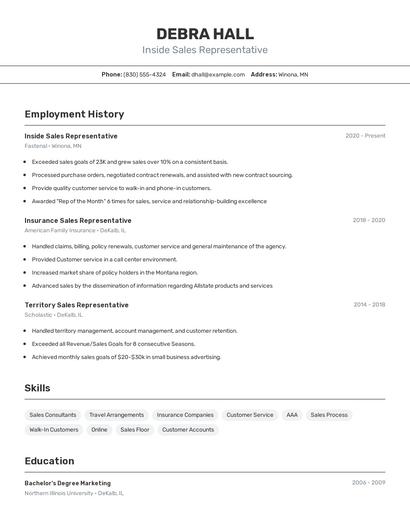 Resume example 2