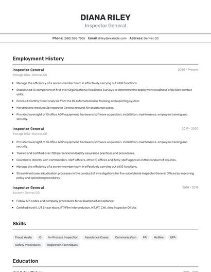 Resume example 2