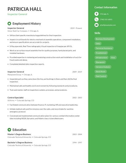 Resume example 4