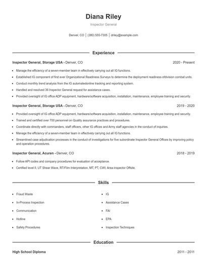 Resume example 1