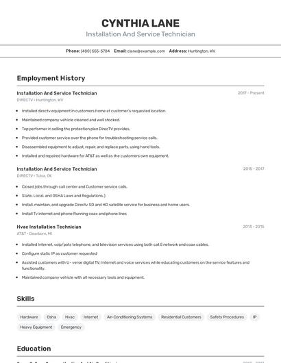 Resume example 2