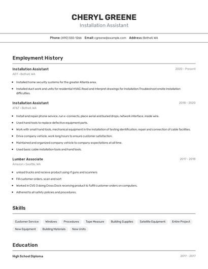 Resume example 2