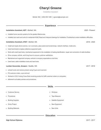 Resume example 1