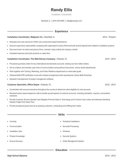 Resume example 1